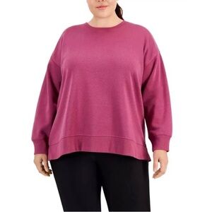 Ideology Women's Plus Solid Violet Quartz Crewneck 1X